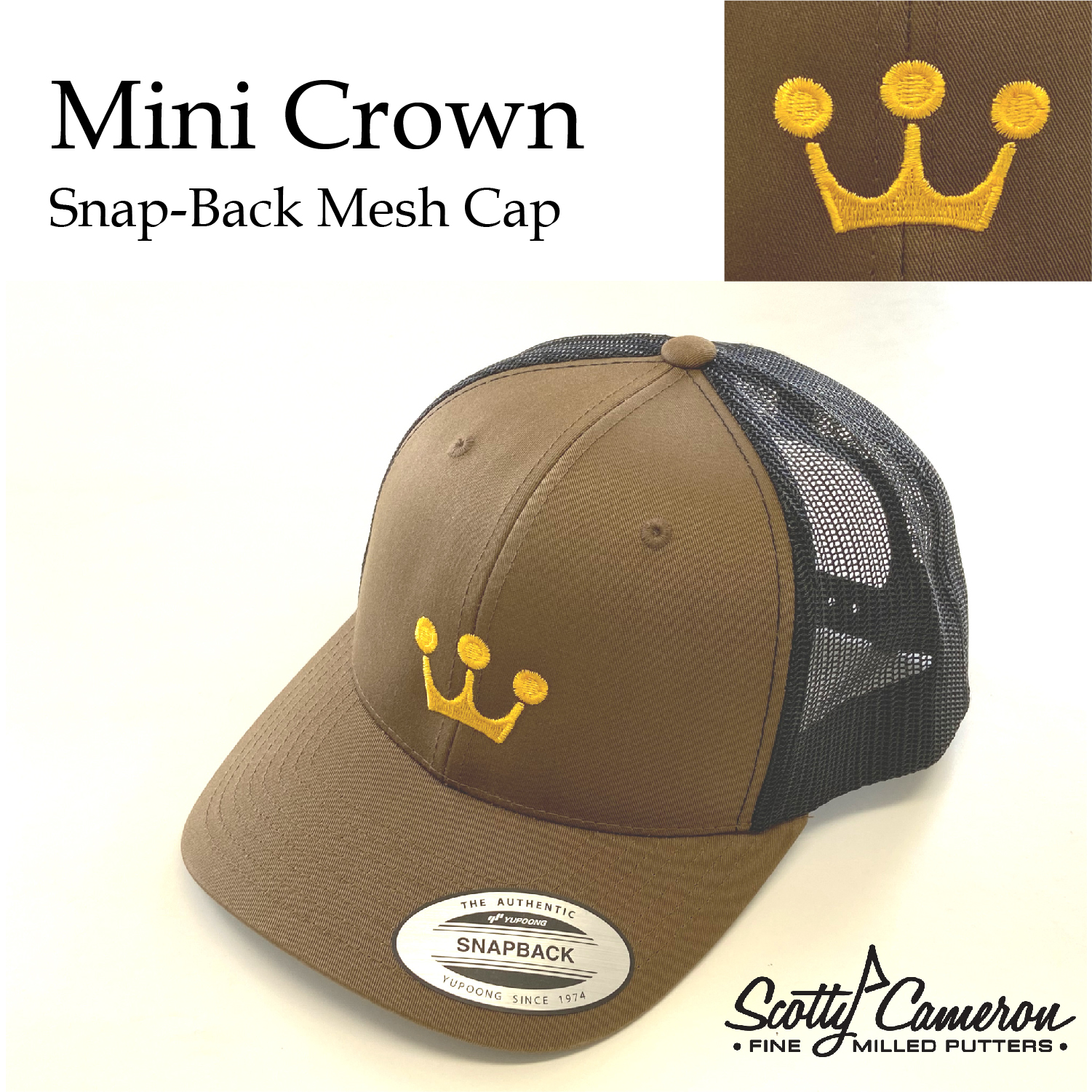 Scotty Cameron 2021 Helloween Mini Crown Snap-Back Mesh Cap Brown